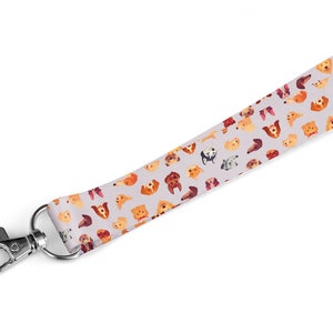 Dog Animal Lanyard  and Wristlet Mini Lanyard Keychain, ID Card Holder, Safety Breakaway Clip