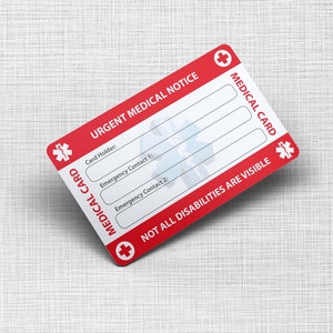 Cartão de carteira de emergência para transtorno bipolar - Cartão médico para transtorno bipolar - Cartão de PVC Tamanho do cartão de crédito e mesmo material imagem 2