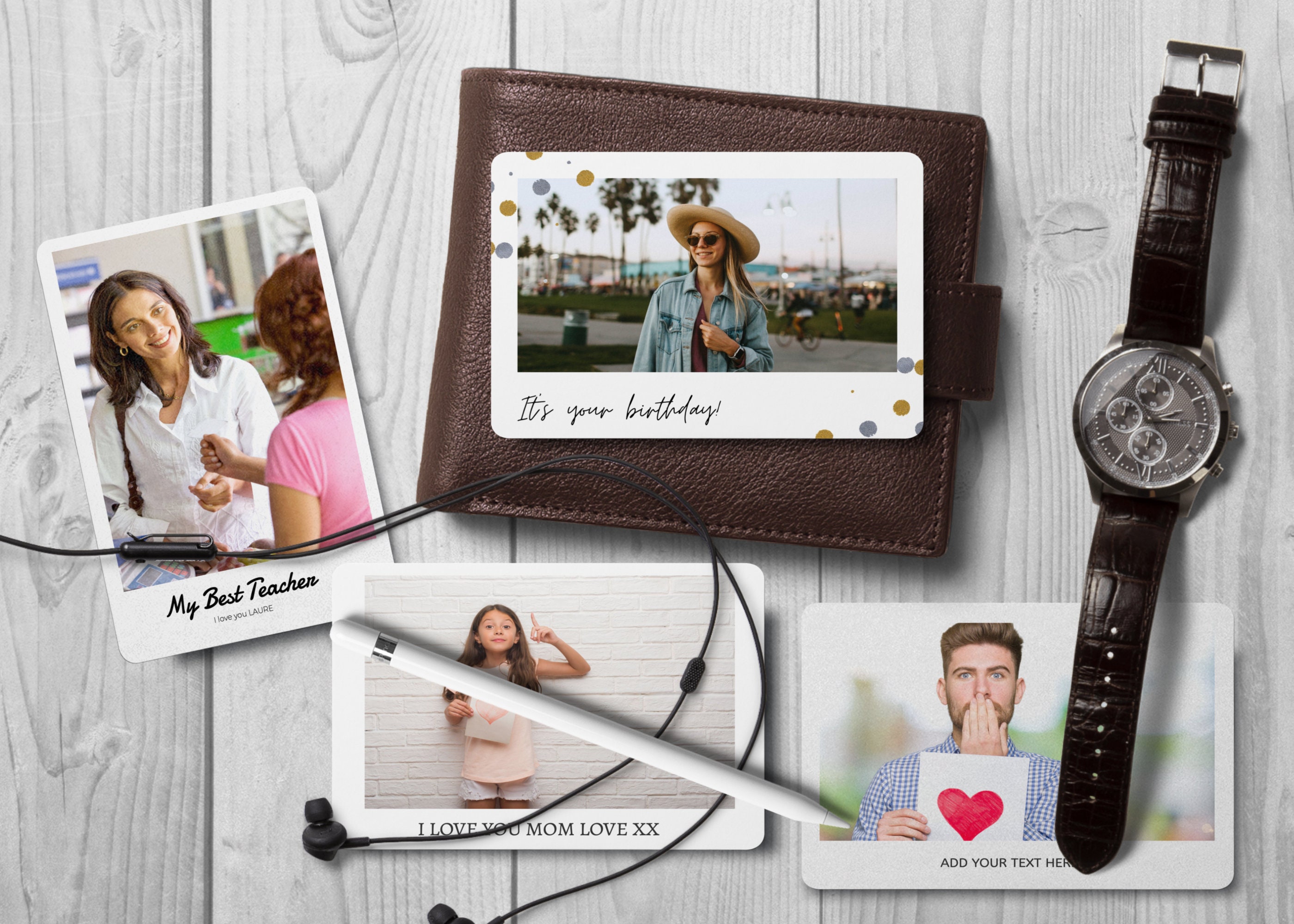 Custom Photo Wallet Insert Card Bank Card Size and Same Etsy UK