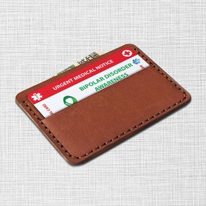 Cartão de carteira de emergência para transtorno bipolar - Cartão médico para transtorno bipolar - Cartão de PVC Tamanho do cartão de crédito e mesmo material imagem 3