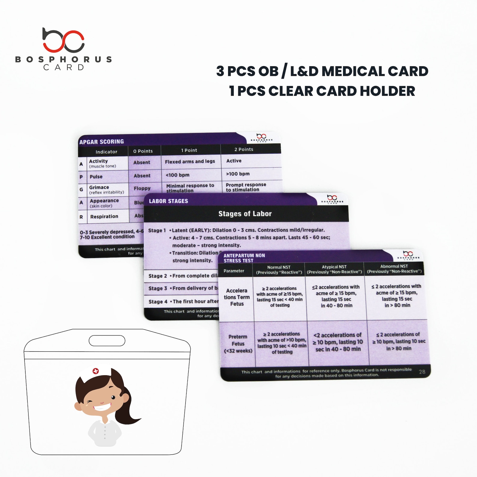 Nursing Badge OB / L&D Medical Reference Cards 3 Pcs Etsy