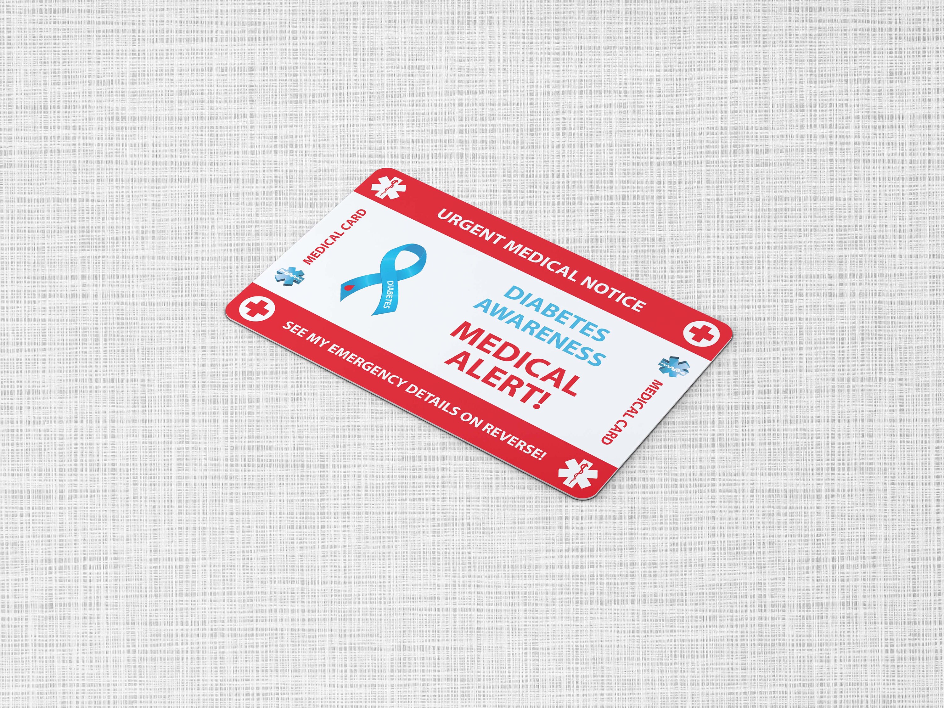 Diabetes Emergency Wallet Card Diabetes Medical Card PVC Etsy