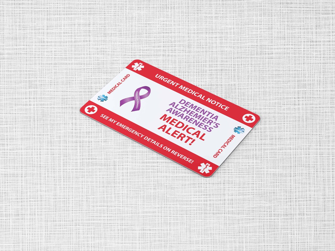 Dementia Alzheimer's disease Emergency Wallet Card I.C.E Etsy