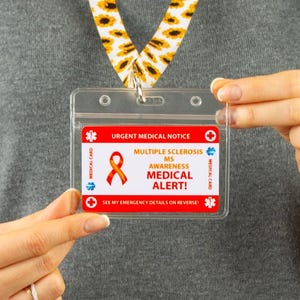 Tarjeta de emergencia para billetera para esclerosis múltiple (EM) - Tarjeta médica - Tarjeta de PVC Tamaño de tarjeta de crédito y mismo material