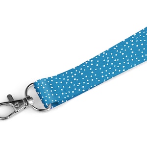 Sugar Blue Dot Lanyard Beste Kwaliteit 20mm, ID-kaarthouder, Safety Breakaway Clip