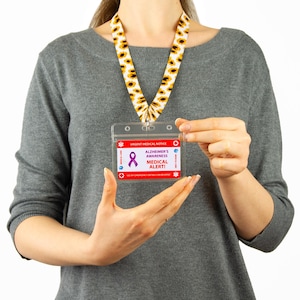 Portafoglio di emergenza per la malattia di Alzheimer - Scheda di allerta per l'Alzheimer - Tessera medica - Carta in PVC Dimensioni della carta di credito e stesso materiale