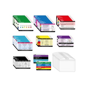 Tarjetas de referencia de insignia de enfermería, 40 piezas de signos vitales, escala de coma de Glasgow, ECG, orden de extracción de sangre, etc., grandes regalos de enfermera para el trabajo o la escuela