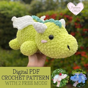 Baby Dragon PATTERN - DIGITAL PDF Crochet Pattern  - Dragon Crochet Pattern - Amigurumi Pattern - Blanket Yarn Crochet Pattern