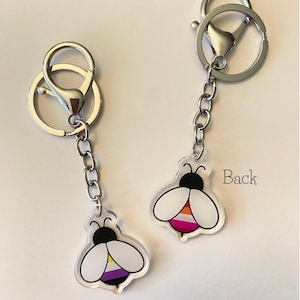 Non-binary Lesbian Double-Sided Pride Bee Acrylic Keychain