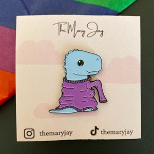 Subtle Bisexual Pride Sweater Weather Dinosaur Soft Enamel Pin- Bi pride- Bi Dino pin