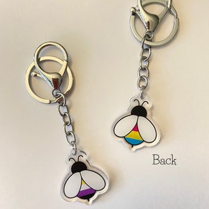Non-binary Pansexual Double-Sided Pride Bee Acrylic Keychain