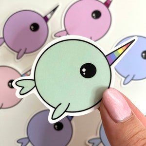 Subtle Pride Narwhal Sticker - LGBT+ Lesbian Bisexual Omnisexual Abrosexual Gay Genderfluid Non-Binary Pansexual Transgender Asexual