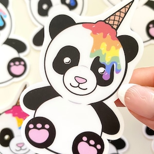 LGBTQ+ Panda Pride Sticker - lgbtq, bisexual, lesbian, asexual, non-binary, transgender, pansexual panda