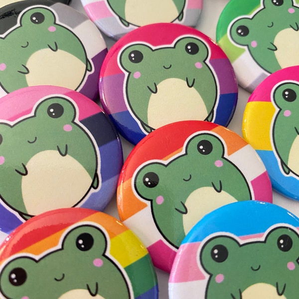 Frog Pride Button Pins - Pride Frogs - LGBTQ+ Pride Pins