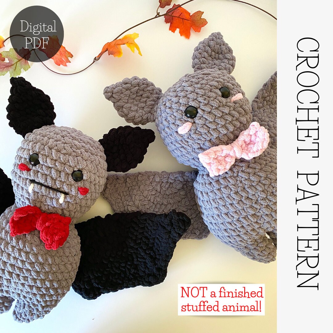 Drac the Bat PATTERN DIGITAL PDF Crochet Pattern Jumbo Chunky Bat