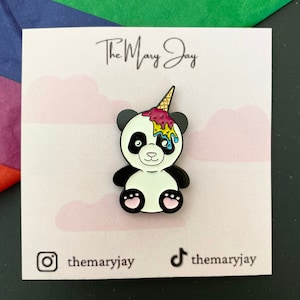 Subtle Pansexual Pride Panda Soft Enamel Pin- Pan-da