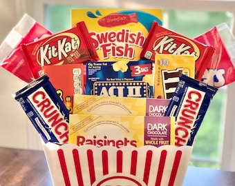 Family movie night, Movie Snacks, Snack Care Package, Favorites Deluxe Snack, I care package, College Care Package, Slumber Party Snacks