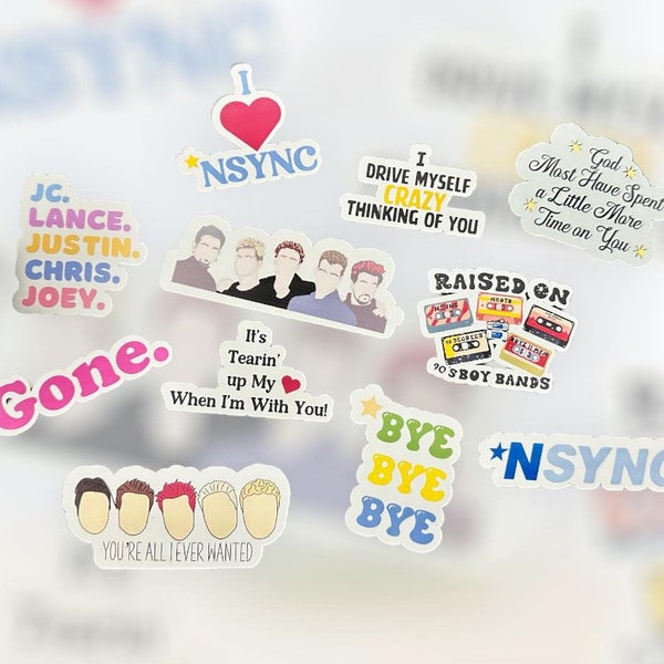 90s boy band stickers, Pop music, Sing,