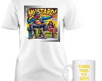 Turn This TV Off, Mustard, Hip hop Tee, Urban apparel, West Coast Music, Rapper, GNX Album,