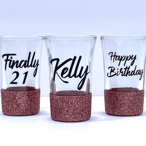 21st Birthday Shot Glass, Finally 21, Twenty One, Custom Shot Glass, Name on Shot Glass, 21st Birthday, 21 Birthday Shot Glass, Legal Age