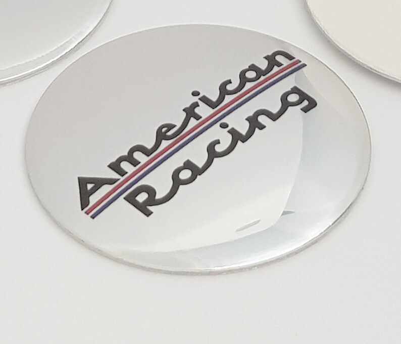 Metal Stickers Car Wheel Center Cap Sticker Set of 4 AMERICAN RACING 1 ...