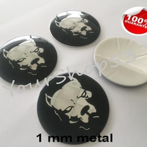 Metal Stickers - car wheel center cap stickers - set of 4 - FIT - PITBULL 1
