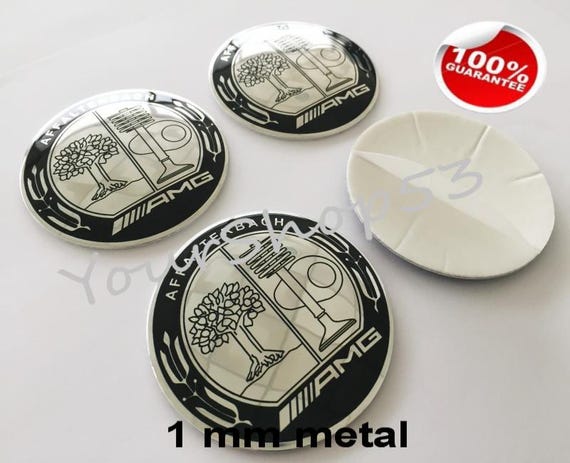 4 Pack Silver 56mm Dome Wheel Center Cap Emblem Stickers – Aluminum Finish