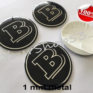 Metal Stickers - car wheel center cap stickers - set of 4 - FIT - BRABUS 2