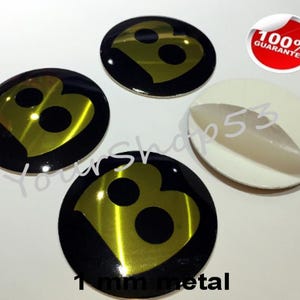 Metal Stickers - car wheel center cap stickers - set of 4 - FIT - BENTLEY 10 black/gold