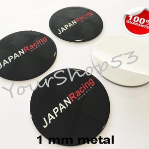 Metal Stickers - car wheel center cap sticker - set of 4 - FIT - JAPAN RACING 4