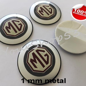 Metal Stickers - car wheel center cap stickers - set of 4 - FIT - MG 12
