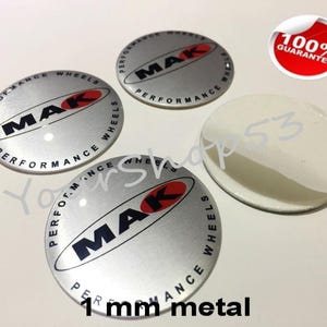 Metal Stickers - car wheel center cap stickers - set of 4 - FIT - MAK 4