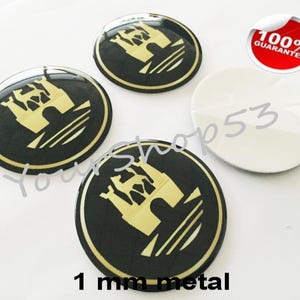 Metallaufkleber – Auto-Radnabenkappen-Aufkleber – 4er-Set – PASSFORM – WOLFSBURG S1