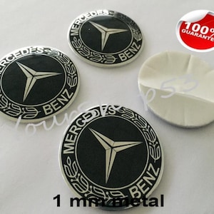 Metal Stickers - car wheel center cap sticker - set of 4 - FIT - MERCEDES 16