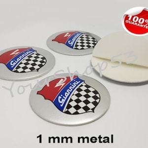 Metal Stickers - car wheel center cap stickers - set of 4 - FIT - GIANNINI 1
