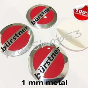 Metal Stickers - car wheel center cap sticker - set of 4 - FIT BURSTNER