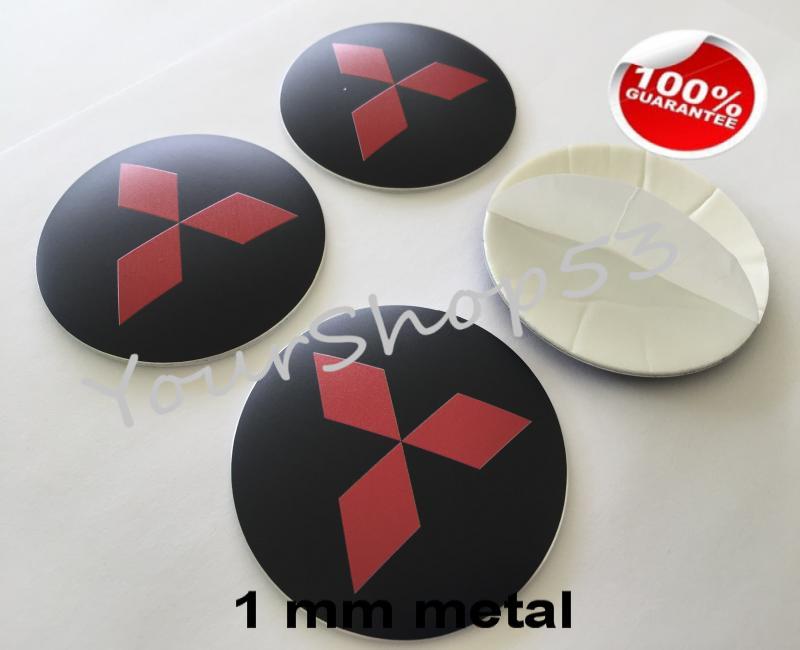 Parts Headquarters 3D Domed Gel Decal Sticker For Mitsubishi Wheel Center Caps - 50mm