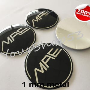Metal Stickers - car wheel center cap stickers - set of 4 - FIT - MAE 1