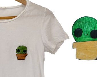 Hand embroidered t-shirts with your child's drawing