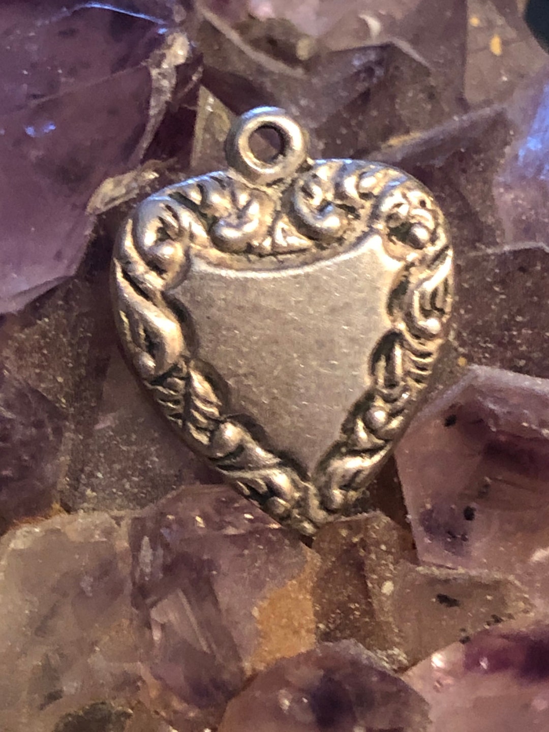 Vintage Sterling Silver Puffy Heart Charm - Etsy