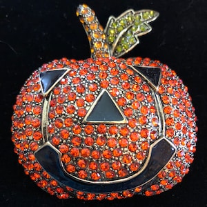 Heidi Daus Rhinestone Halloween Jack-O-Lantern Pumpkin Large