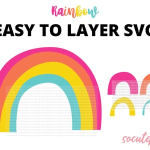 Download Easy To Layer Rainbow Svg Cutfile Cricut Png Layered Svg Kids Etsy