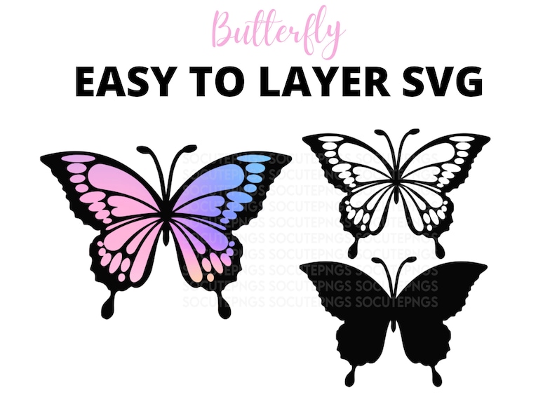 Easy To Layer Butterfly SVG Cutfile DIY Projects Cricut Commercial Use Layered SVG Cameo Vector 