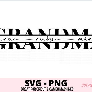 Download Grandma Monogram SVG Abuela Split Mother's Day Gift | Etsy
