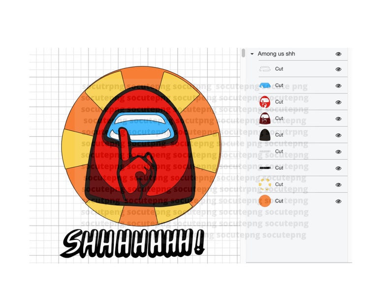 Download Among Us Shh Easy To Layer SVG Layered By Color Cutfile or ...