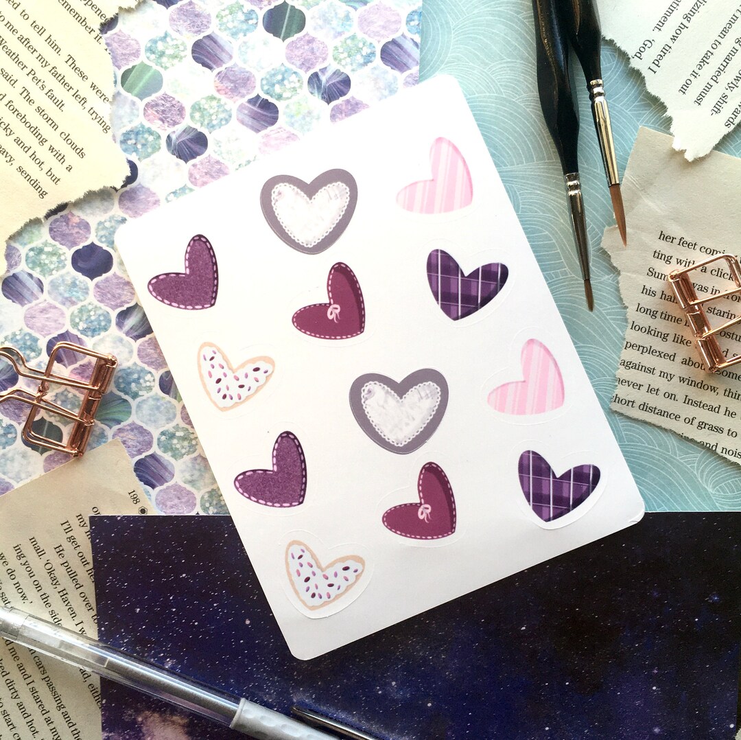 Love Heart Sticker Sheet Heart Planner Vinyl Sticker Set Etsy UK