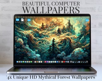HD Mythical Forest Variety Pack Laptop Wallpapers (x4) - Natychmiastowe pobieranie, Piękne wygaszacze ekranu, Lasowe tła komputerowe
