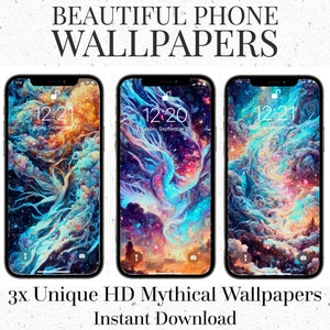 HD Mythical Phone Wallpaper (x3) - Android Wallpapers, Galaxy Wallpaper, Phone Backgrounds, Instant Download, Works for iPhone and Android