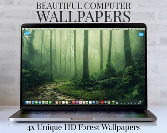 HD Forest Variety Pack Laptop Wallpapers (x4) - Natychmiastowe pobieranie, Piękne wygaszacze ekranu, Tła komputerowe z lasem, Tapety natury