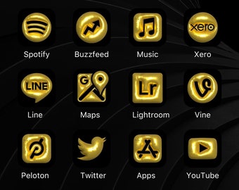 3500+ IOS16 GOLD 3D App Icons, Black Aesthetic, Gold App Covers, Icons Bundle, IOS16 App Covers, IOS 16, Android Icon, White Icons iPhone